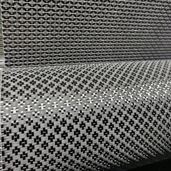 자동차 부품용 3K 자카드 탄소 섬유 메탈릭 실버 하이브리드 패브릭 롤